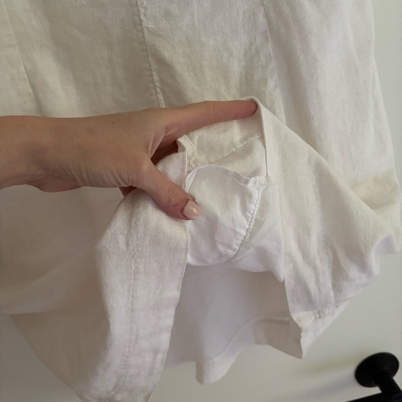 Abercrombie & Fitch Linen Blend Mini Shift Dress White Size M Tall - Picture 11 of 11